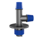 T-Connector for Washing Machine Floor Drain with Double Inlet, Anti-Odour, Blue-Grey, Universal 30–46 mm, Suitable for Sinks and Toilets 1