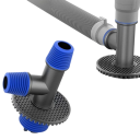 T-Konnektor für den Bodenablauf der Waschmaschine mit doppeltem Anschluss, geruchsneutral, blau-grau, universell 30–46 mm, geeignet für Spülen 2