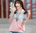 T-shirt ample bicolore pour femmes 2