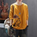 T-shirt ample pour femmes à manches longues A1015 4
