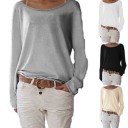 T-shirt ample pour femmes à manches longues 2