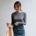 T-shirt basique à manches longues pour femmes 3