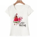 T-shirt blanc pour femmes avec impression B192 1