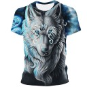 T-shirt da uomo con stampa di lupo T2081 11