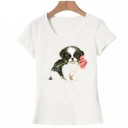 T-shirt dam med hundtryck A1312 5