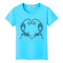 T-shirt dam med katttryck B385 2