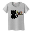 T-shirt dam med katttryck B386 3