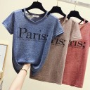 T-shirt dam med Paris-tryck 1