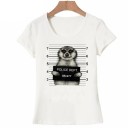 T-shirt dam med roligt djurtryck B409 2