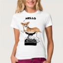 T-shirt dam med roligt djurtryck B409 6