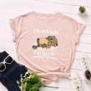 T-shirt dam med roligt tryck A957 1