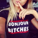 T-shirt dam med roligt tryck A964 5