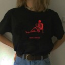 T-shirt dam med skeletttryck 3