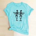 T-shirt dam med skeletttryck 11