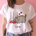 T-shirt dam med tryck A218 21