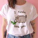 T-shirt dam med tryck A218 20