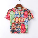 T-shirt dam med tryck A997 6