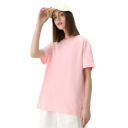 T-shirt de lazer com mangas curtas Corte oversize Design simples Material de algodão macio T-shirt confortável para uso diário 1