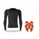T-shirt de motard avec protections Protecteur dorsal et 6 petites protections Manches longues et zip Polyester Unisexe Noir T-shirt de protection 2