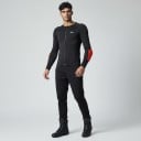 T-shirt de protection pour moto à manches longues et zip Ensemble de protections amovibles en polyester et coton Noir Vêtements de moto 4
