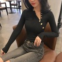 T-shirt élastique pour femmes à manches longues B62 1
