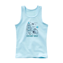T-shirt en coton pour enfants avec impression de fusée spatiale T-shirt uni sans manches avec encolure ronde Haut d'été confortable 4