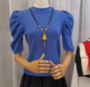 T-shirt en tricot pour femmes avec des manches bouffantes 8
