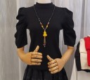 T-shirt en tricot pour femmes avec des manches bouffantes 6