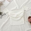 T-shirt en tricot pour femmes avec épaules dénudées 7