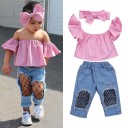 T-shirt et jeans pour filles L1452 1