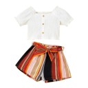 T-shirt et shorts pour filles L1383 2