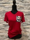 T-shirt feminina com bolso de leopardo 5