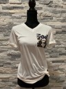T-shirt feminina com bolso de leopardo 6