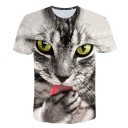 T-shirt feminina com estampa de gato 16