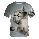 T-shirt feminina com estampa de gato 2