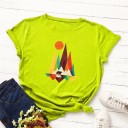 T-shirt feminina com estampado colorido B162 3