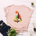 T-shirt feminina com estampado colorido B162 6