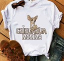 T-shirt feminina com estampado de chihuahua 1