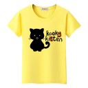 T-shirt feminina com estampado de gato B386 8