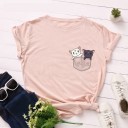 T-shirt feminina com estampado de gatos B289 3