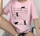 T-shirt feminina com estampado de gatos B360 16