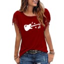 T-shirt feminina com estampado de guitarra 11
