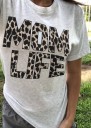 T-shirt feminina com estampado MOM LIFE 1