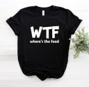 T-shirt feminina com estampado WTF 3