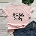 T-shirt feminina com estampagem boss lady 5