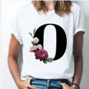 T-shirt feminina com letra 7