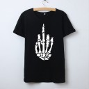 T-shirt feminina com motivo de esqueleto 1