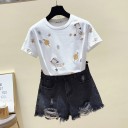 T-shirt femme avec broderies 1