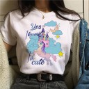 T-shirt femme avec impression de licorne B305 5