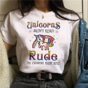 T-shirt femme avec impression de licorne B305 7